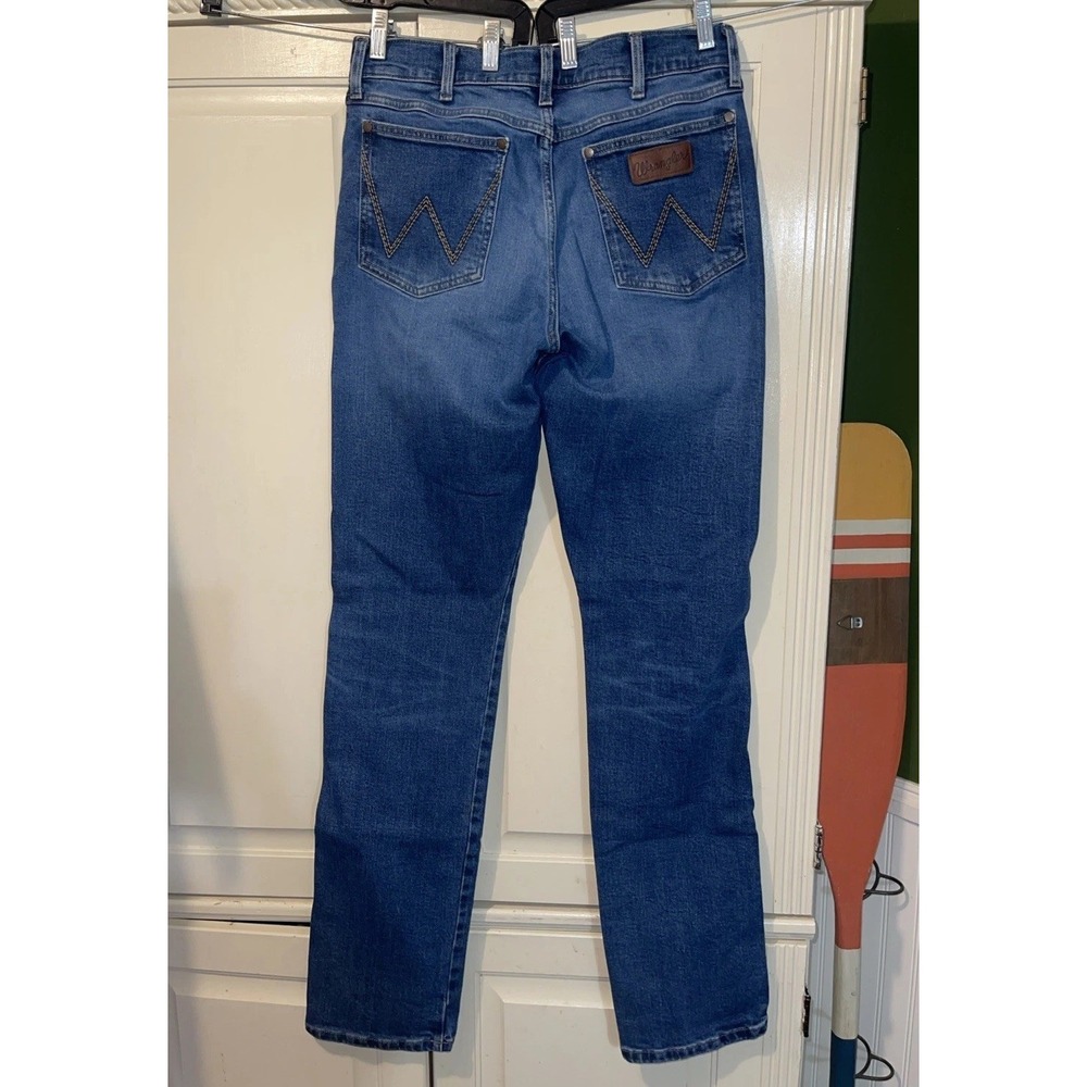 Wrangler Retro Slim Straight 1947 Jeans Men 32x36 Blue Cowboy Ranch Rodeo West